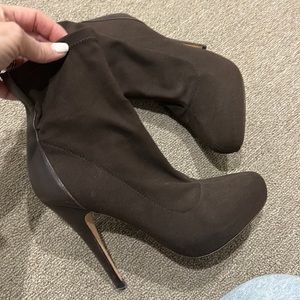 Charles David stretch & leather high heel booties